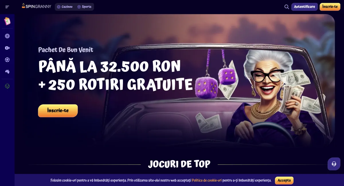 Capture d'écran du casino SpinGranny - bonus fara rulaj n°3